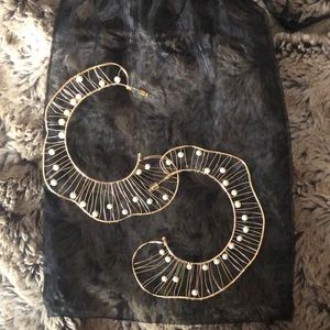 ANTHROPOLOGIE PEARL HOOPS
